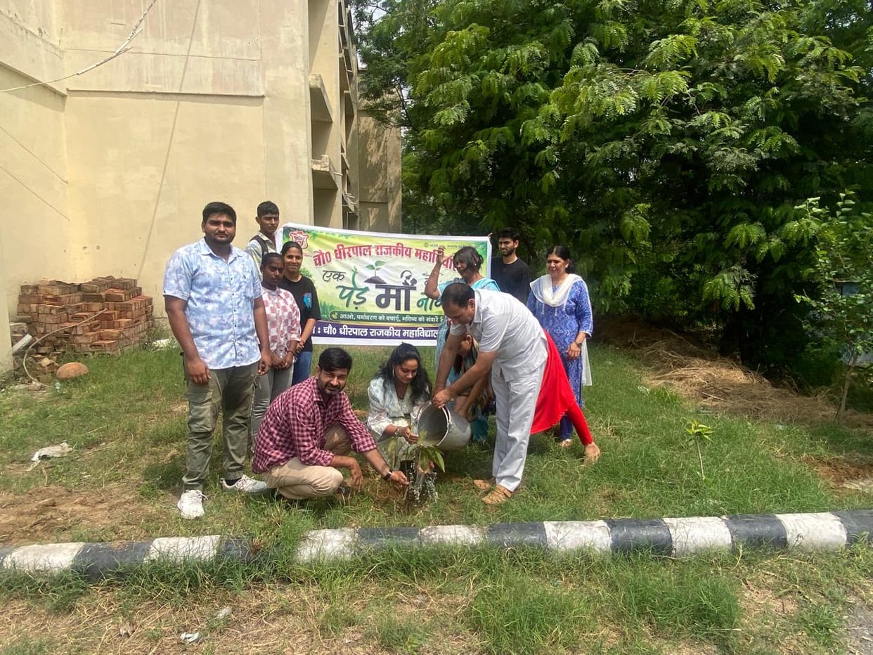 Tree plantation carried out on the college campus.