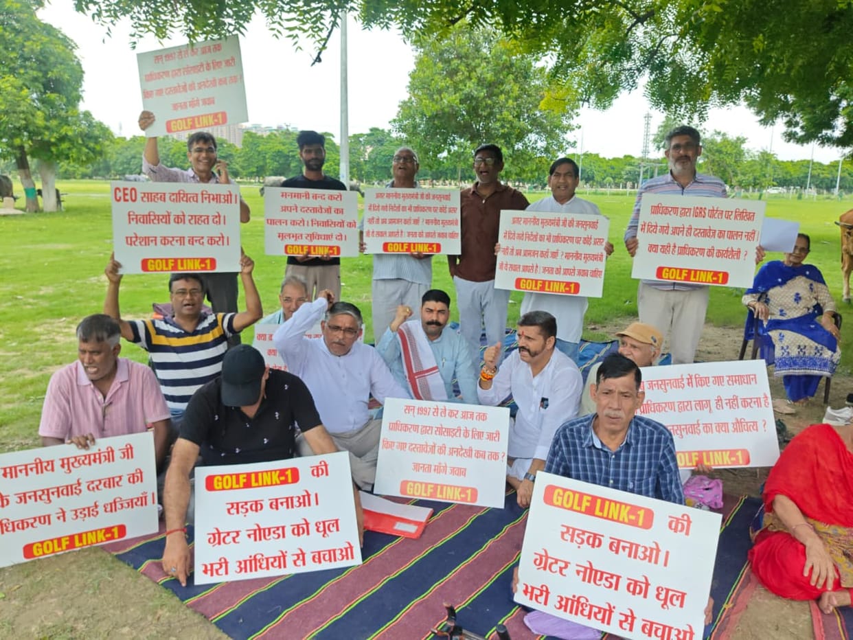 Residents protest, demand basic amenities.
