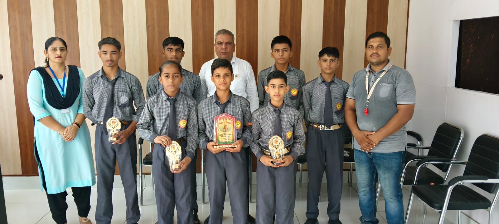 Arun and Neha from Gaurav School won gold medals in the wrestling competition.