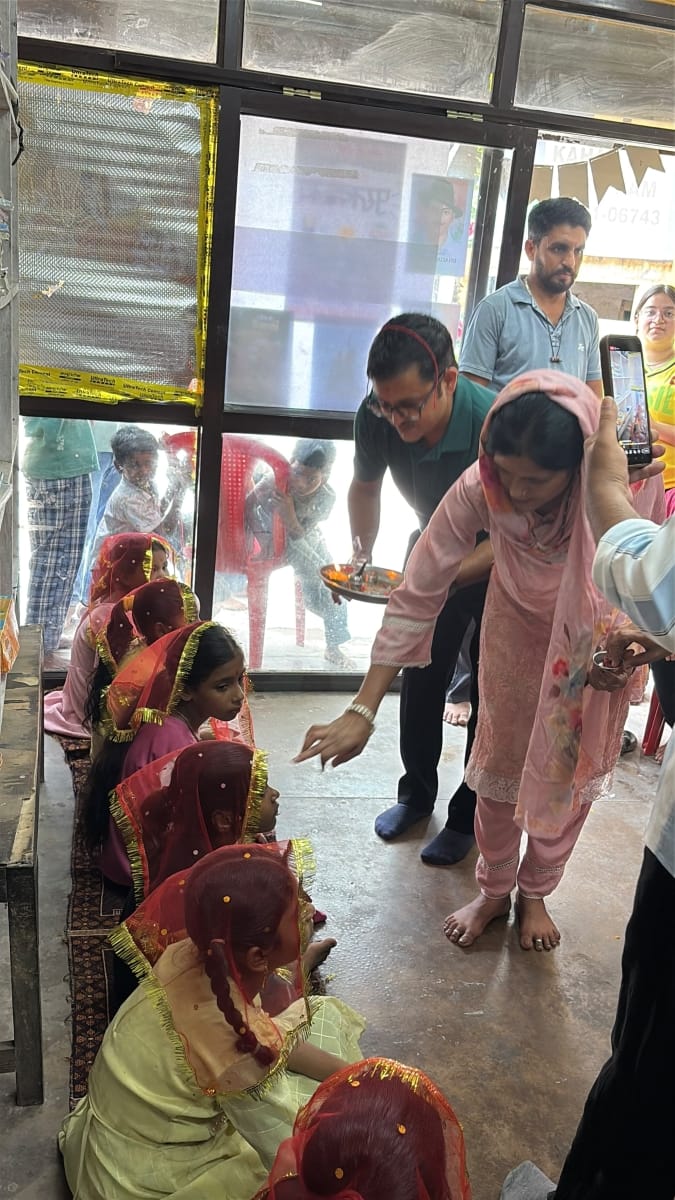 Inauguration of a library in Lower Lambagaon