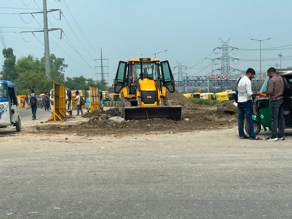 Process to construct the Skywalk pillar at Model Town begins.