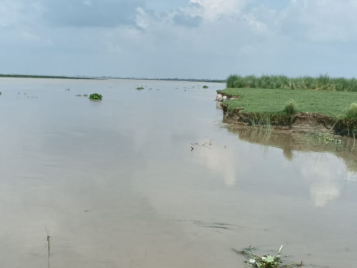 The water level at Dighia Nala is 17 centimeters below the danger point