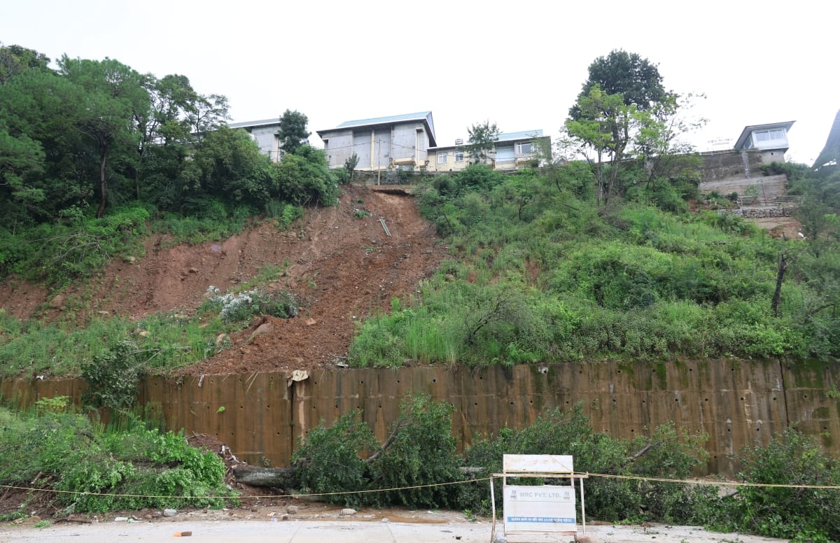 Landslide near bus stand; threat looms over art museum.