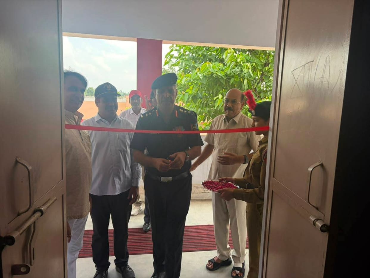 Colonel inaugurates the classroom.