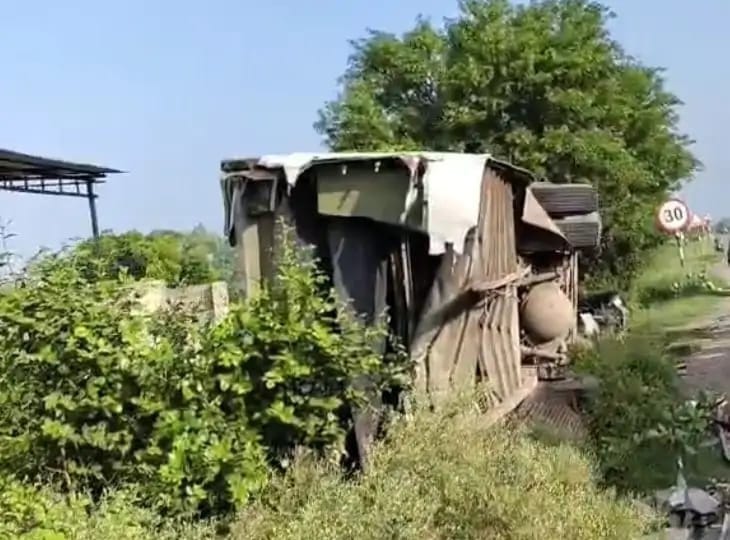 Truck and bus collide on highway; bus driver dies.