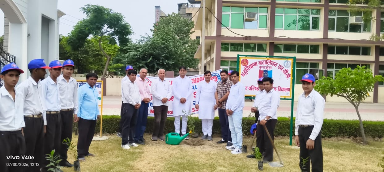 The NSS planted 100 saplings at Jat Vidyalaya.