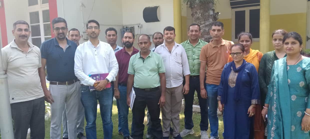 Outsourced employees raised a demand for regularization.