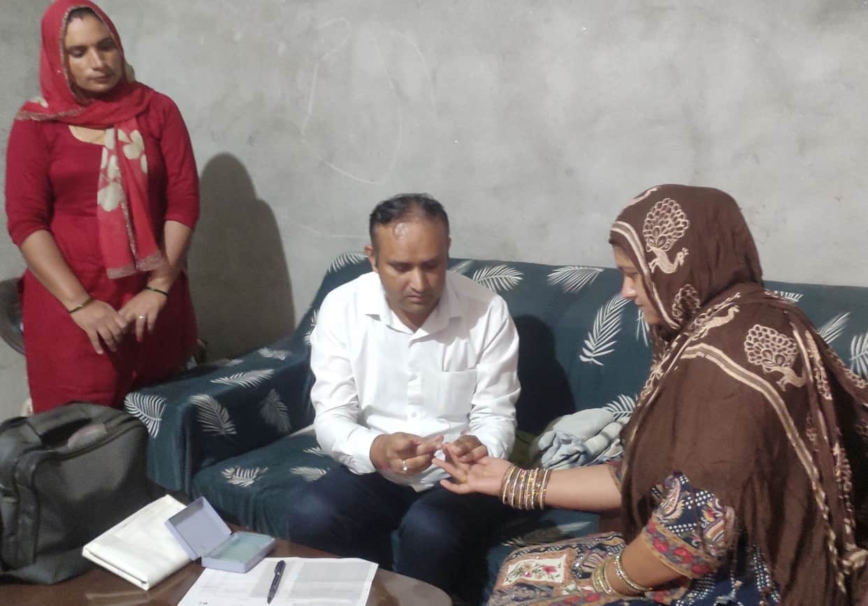 Health workers collected blood samples from fever patients.