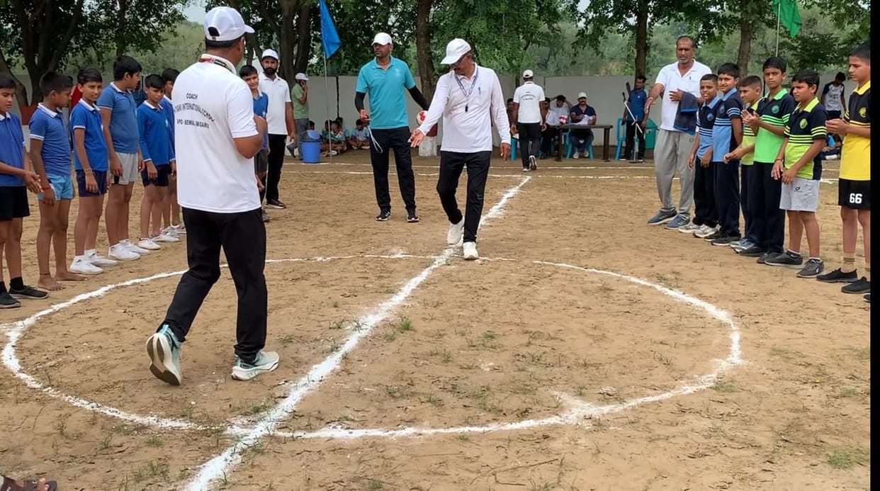 Khudana School's team won in the Under-17 handball category.