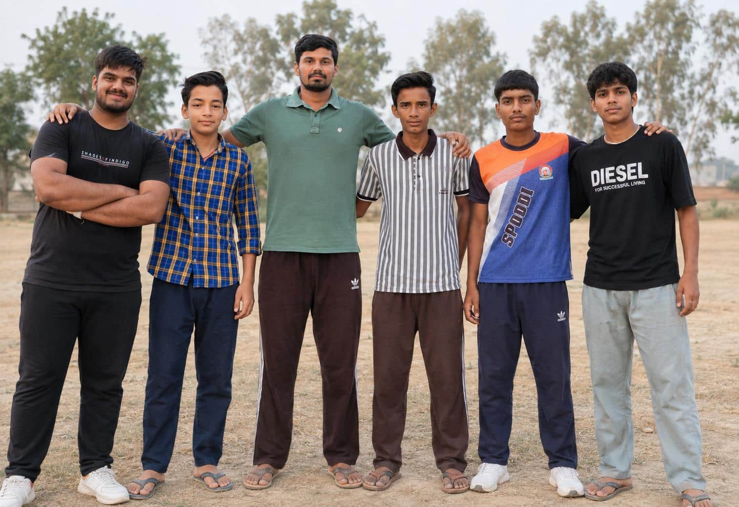 जिलास्तरीय प्रतियोगिता के विजेता खिलाड़ी।