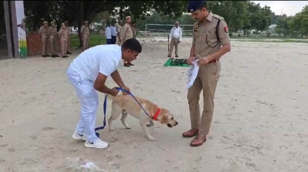 कौशाम्बी पुलिस को मिला ट्रैकर डॉग ‘लियो। स्रोत: पुलिस