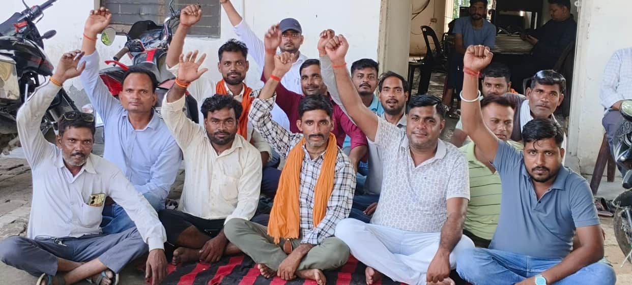 Colleagues staged a protest demanding the reinstatement of the removed contractual workers.