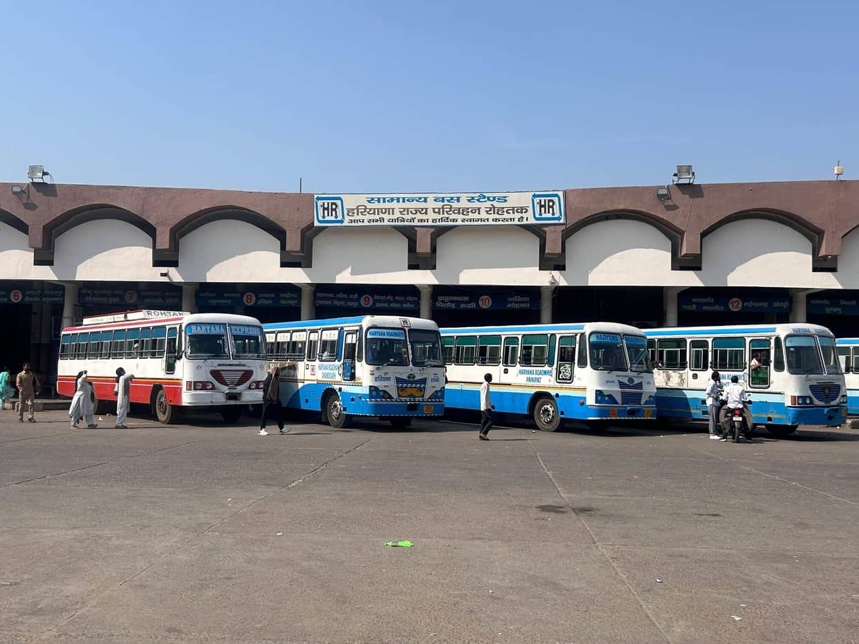 The bus from Rohtak to Dharamshala will depart at 12:30 PM.