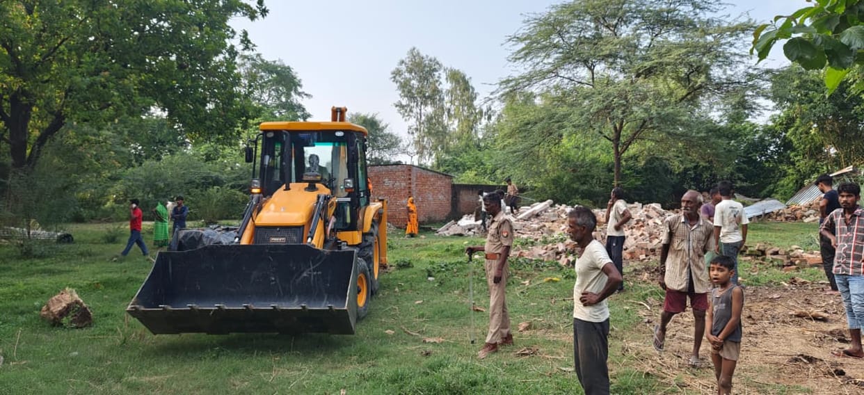 Encroachment removed from government land.