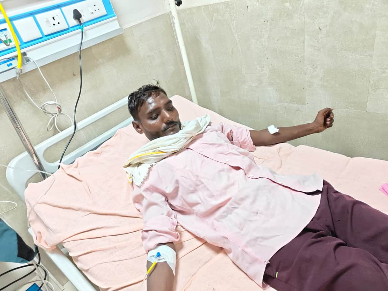 A worker cleaning the banks of the Ganges was bitten by a snake twice.
