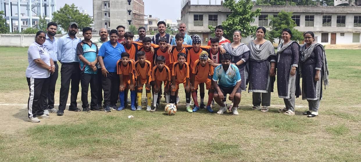 Sri Rajendra Giri Academy secured a place in the Nationals by winning the Football Cluster