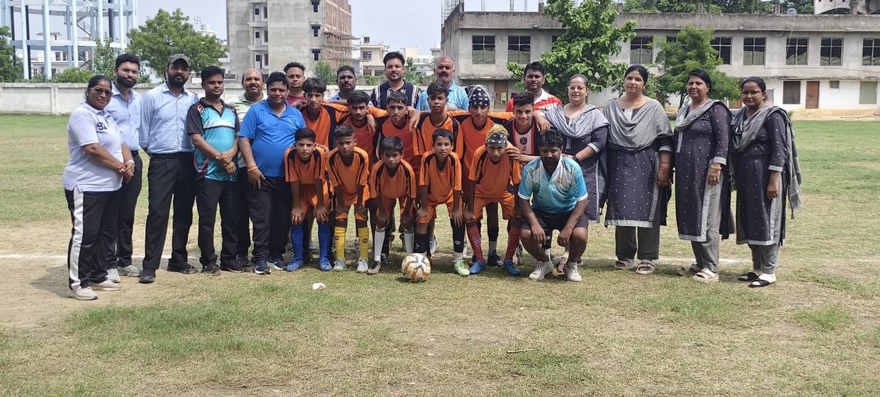 Sri Rajendra Giri Academy secured a place in the Nationals by winning the Football Cluster