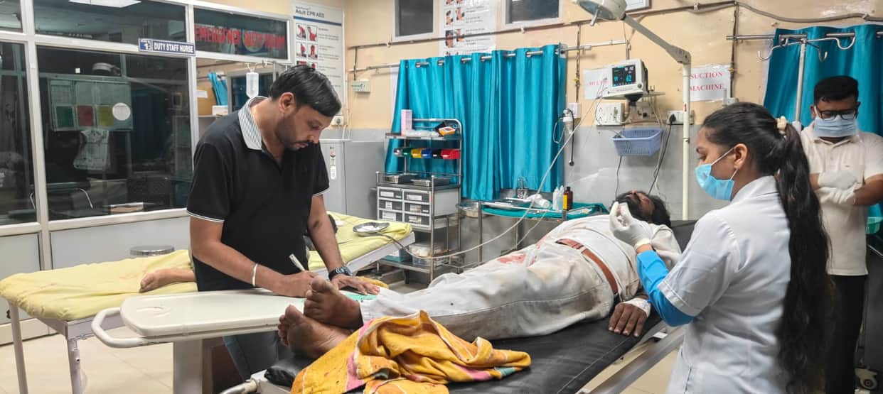 Two people on a scooter injured in a collision with a Punjab Roadways bus in Hadoli
