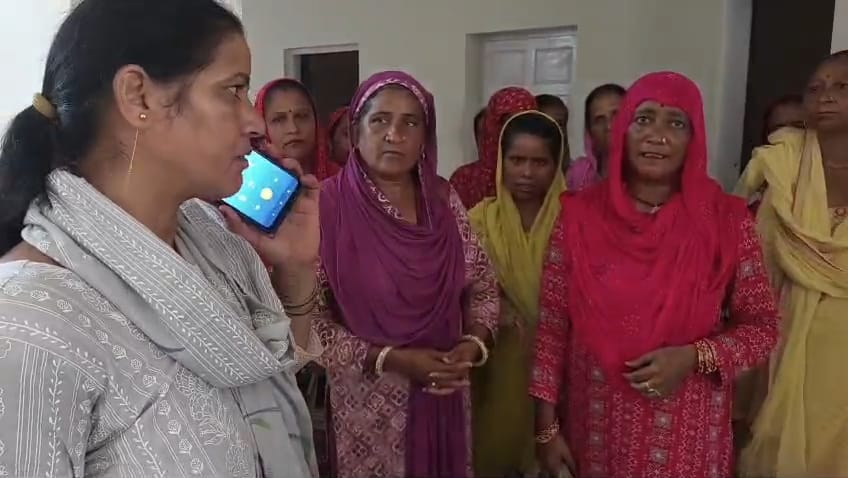 Women staged a protest in Sujanpur demanding 125 days of employment.