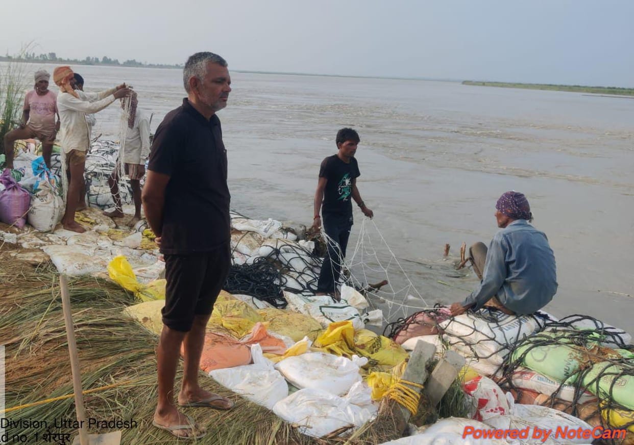 Relief as water levels recede; repair work on Sherpur embankment continues for the fourth day.