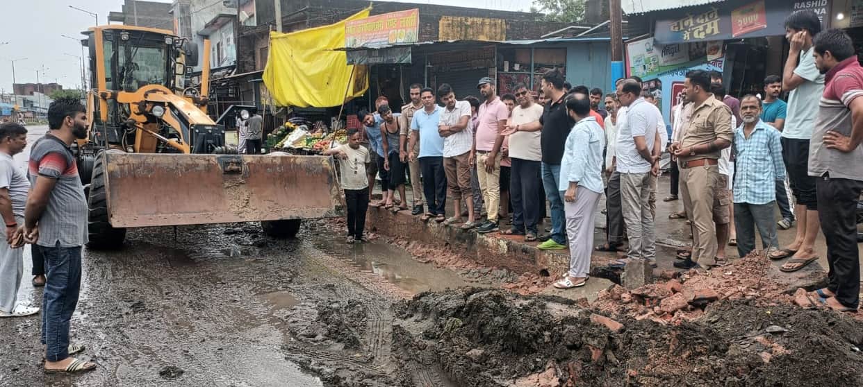 Clean-up drive carried out using JCB; uproar over demolition of stairs.