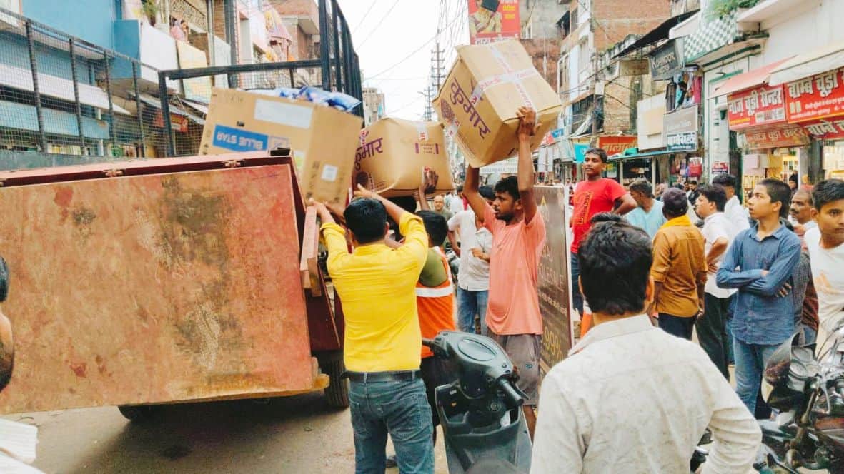 The municipality launched an anti-encroachment drive.