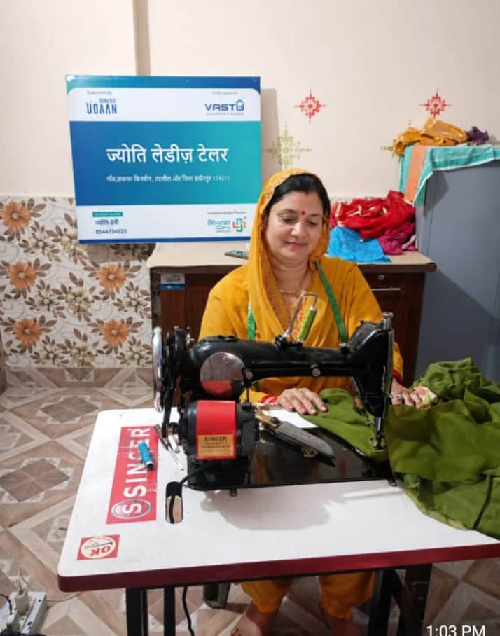 Kirvin's Jyoti became self-reliant with the skill of sewing and embroidery.