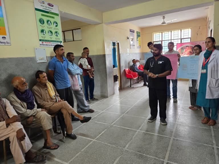 AIIMS Bilaspur raised awareness among villagers about hepatitis.