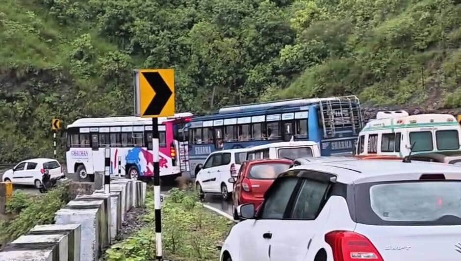 Rain wreaks havoc; National Highway blocked for two hours in Sataun; 24 roads closed.