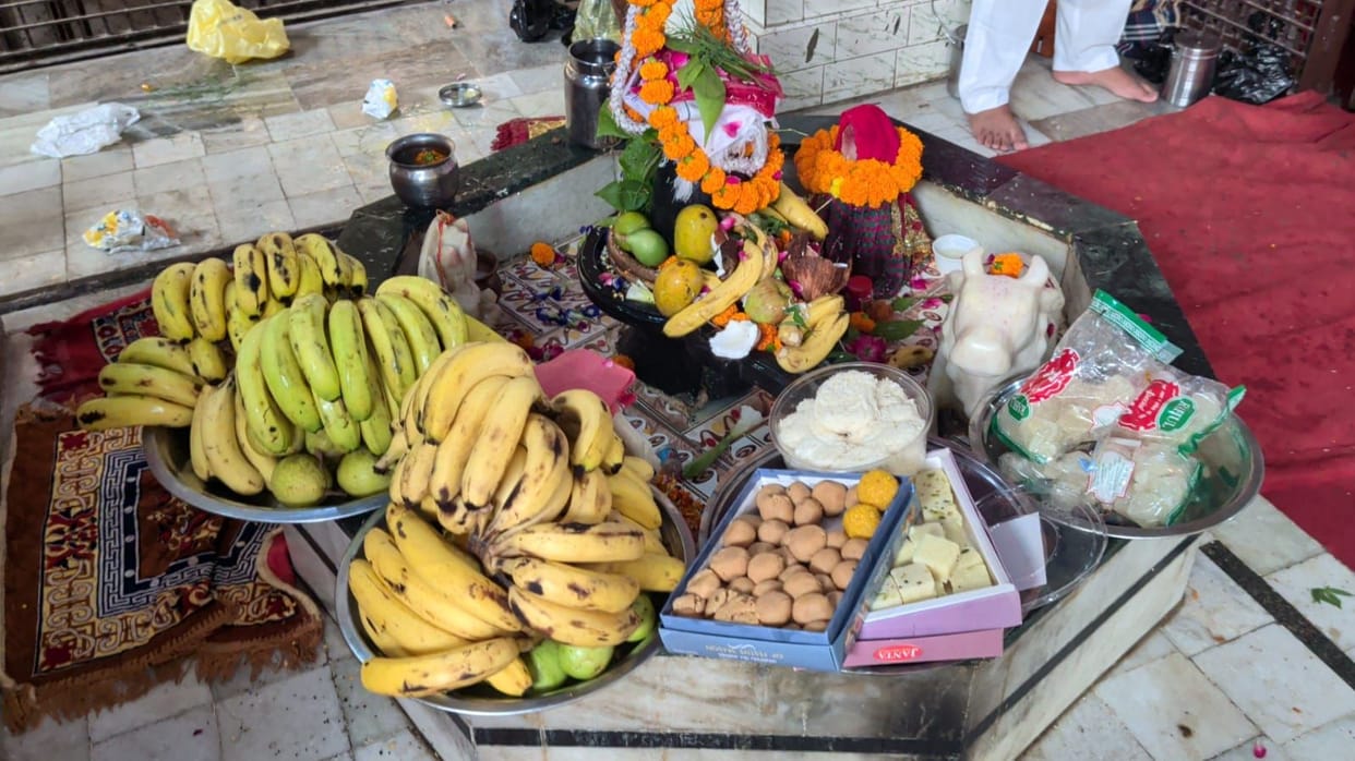 Devotees immersed in devotion to Bholenath on the first Monday of Sawan; chants of 'Bam-Bam Bhole' echoed in Shiva temples.
