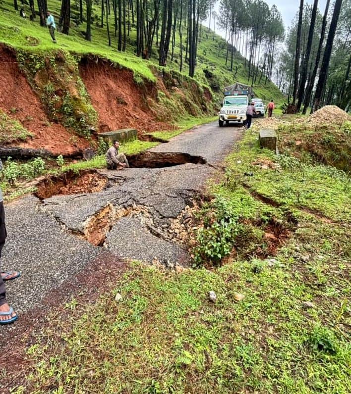 Raiagar-Chamachaud-Mangad road washed away; connectivity to a dozen villages affected.