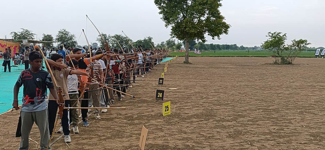 Radhika secures first place in the Under-19 girls' category at the CBSE North Zone Archery competition.