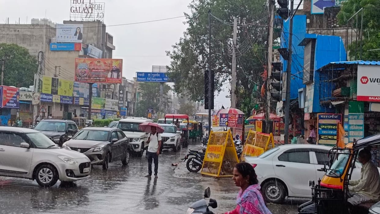 Rain brings relief from the humid heat.
