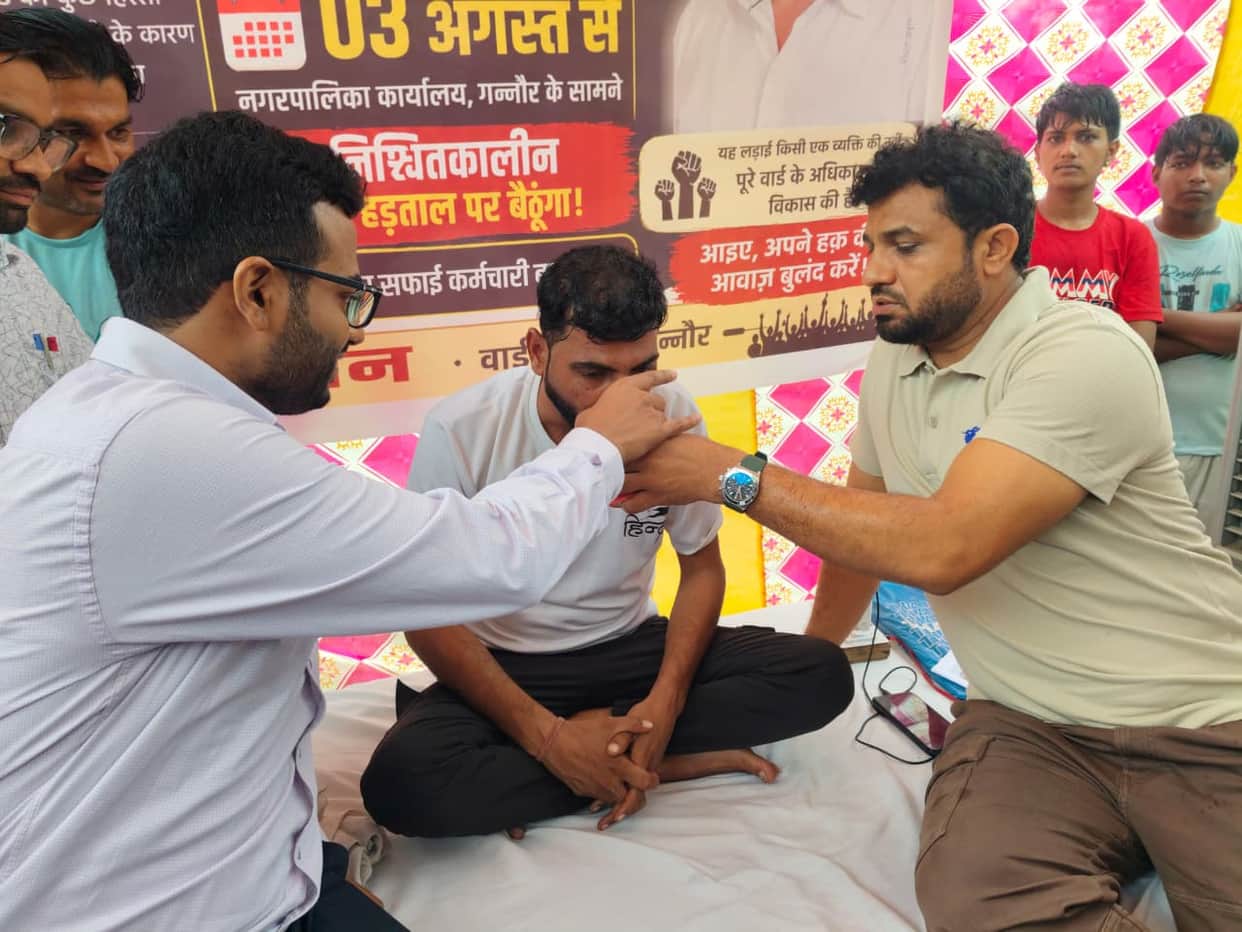 Councilor's representative ends hunger strike following MLA's assurance.