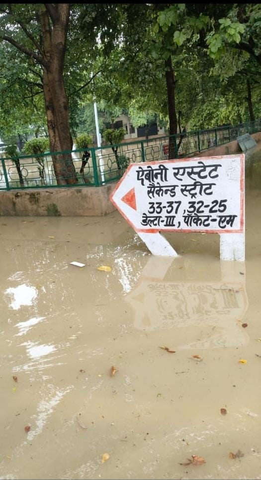 Sectors submerged in light rain; waterlogging adds to woes.