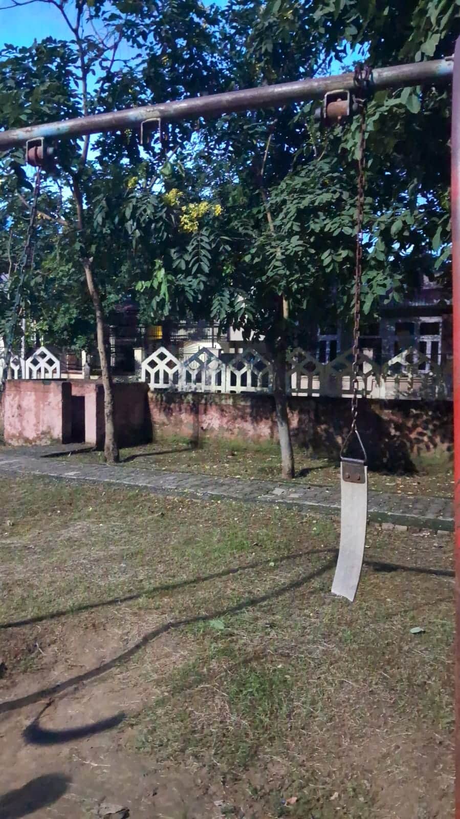Broken swings have robbed children of their smiles; play facilities in the park are in a dilapidated state.