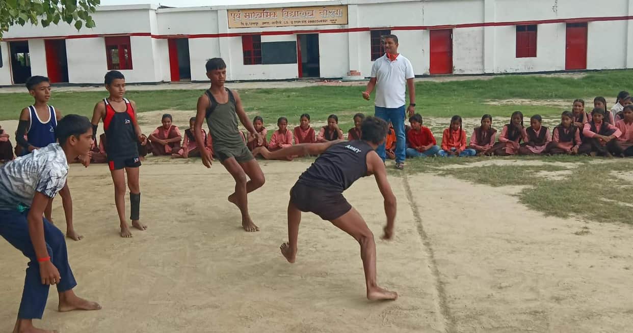 Thrilling matches in Kabaddi and Kho-Kho.