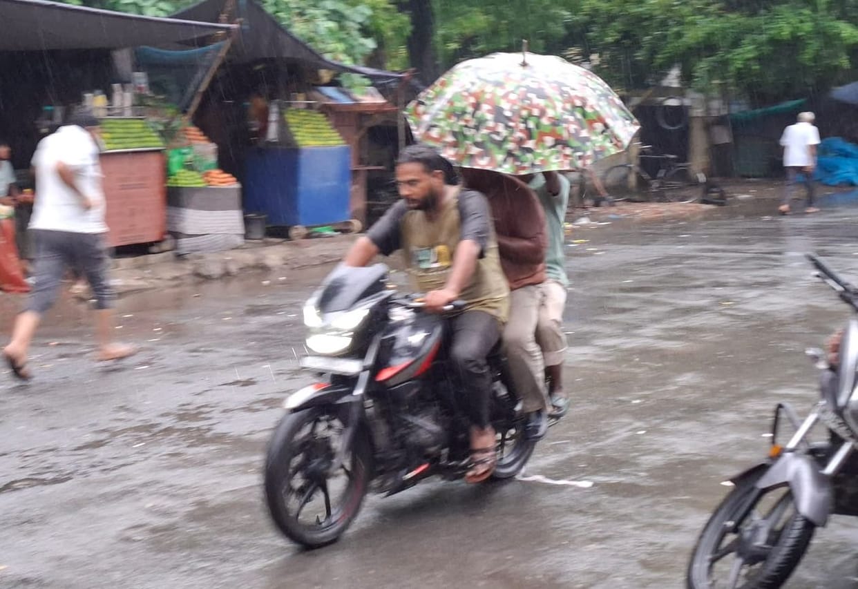 Weather changes due to rain; temperature drops by two degrees.