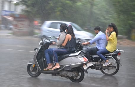 Intermittent rain makes the weather pleasant; relief from the heat.