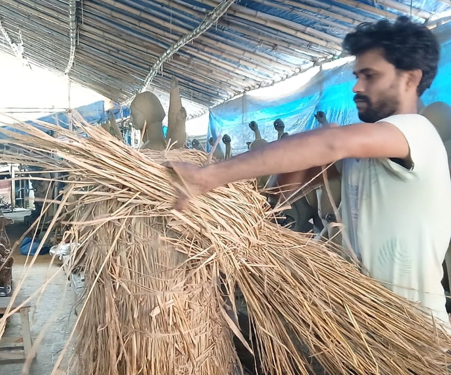 Kolkata artisans are crafting idols of Ganesha and Goddess Durga
