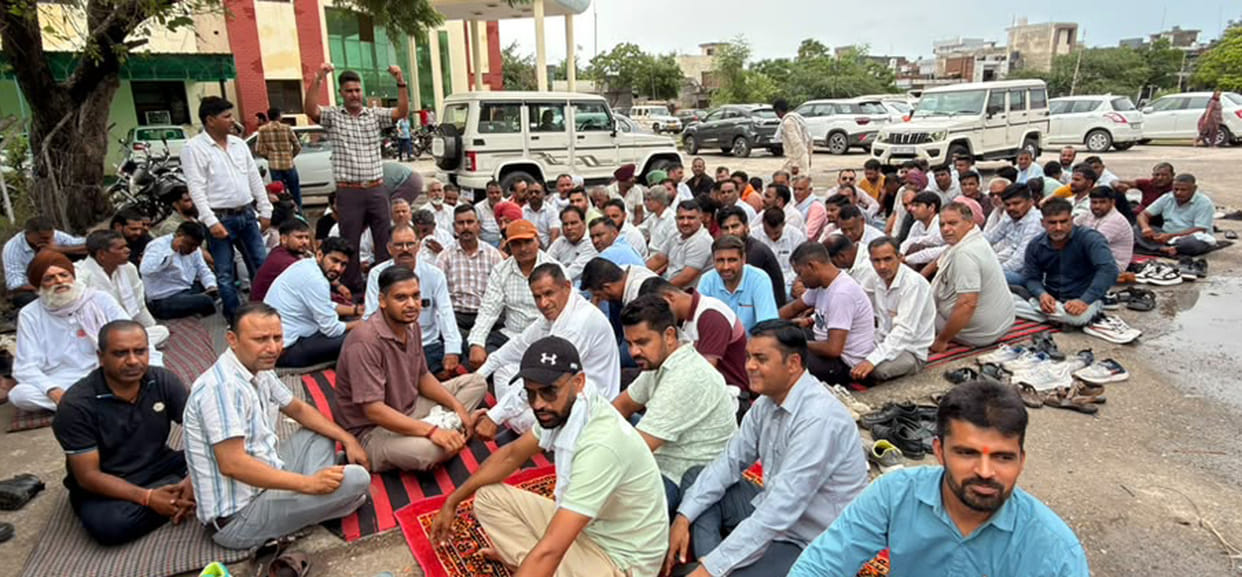 Electricity employees' protest over demands continues for the second day.