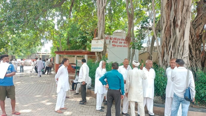 Water floods the ground floor of the new District Civil Hospital built at a cost of rs 15 crore exposing its dilapidated state.