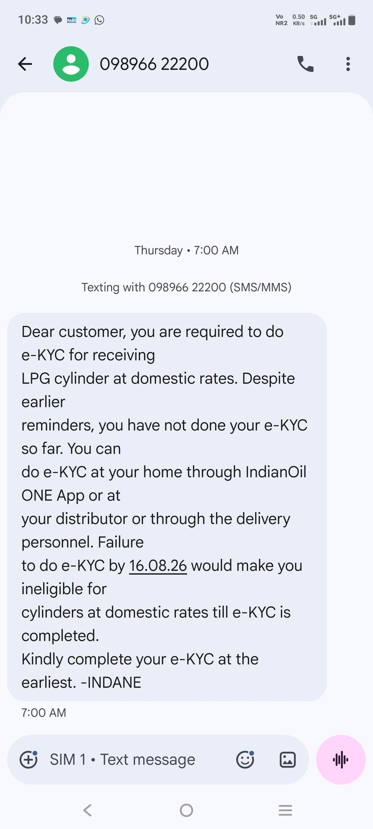 Gas connection to be disconnected if KYC is not done by the 15th.