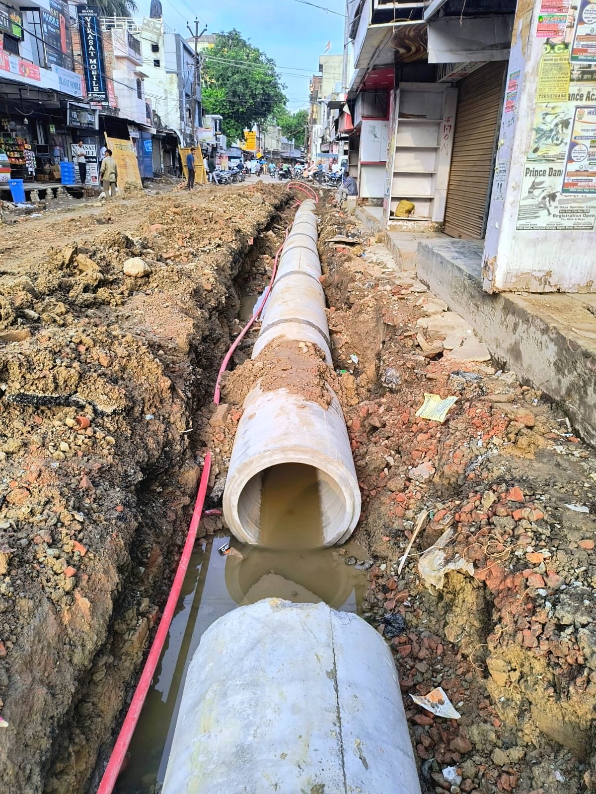 Pipeline damaged; water supply to 5,000 homes disrupted.