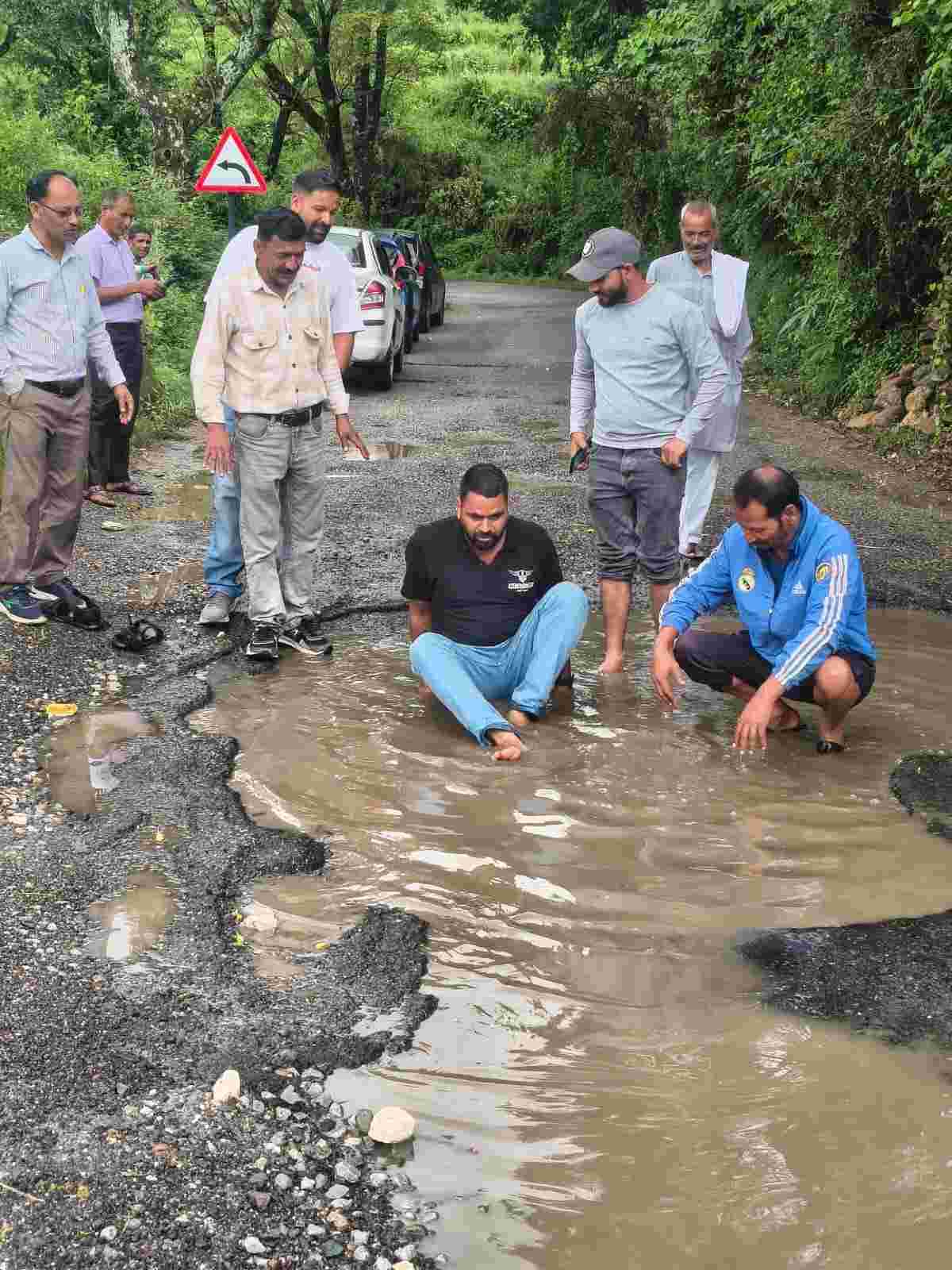Unique demonstration... Pits were declared swimming pools