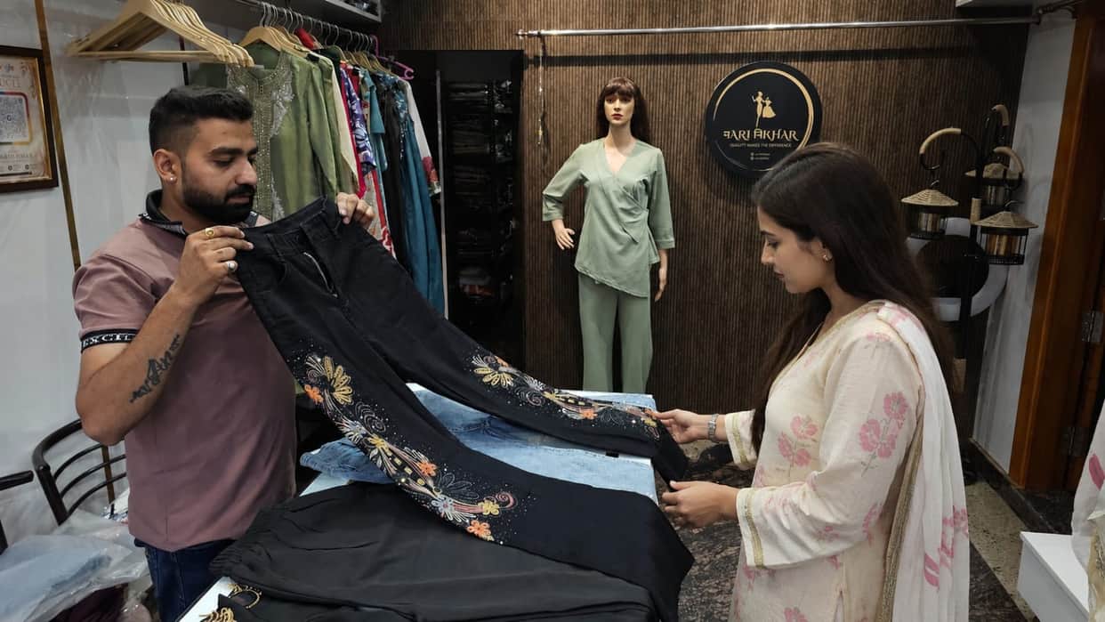 A new fashion trend: pant suits have become a favorite among women.