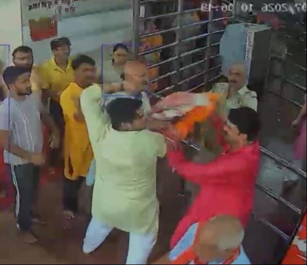 The two priests involved in the assault at Vindhya Dham have been removed for one week.