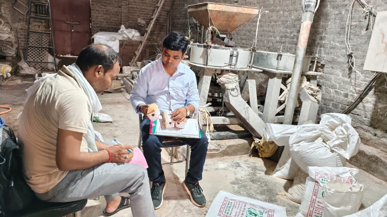 Food safety team raids three flour mills; 1,314 kg of flour seized.