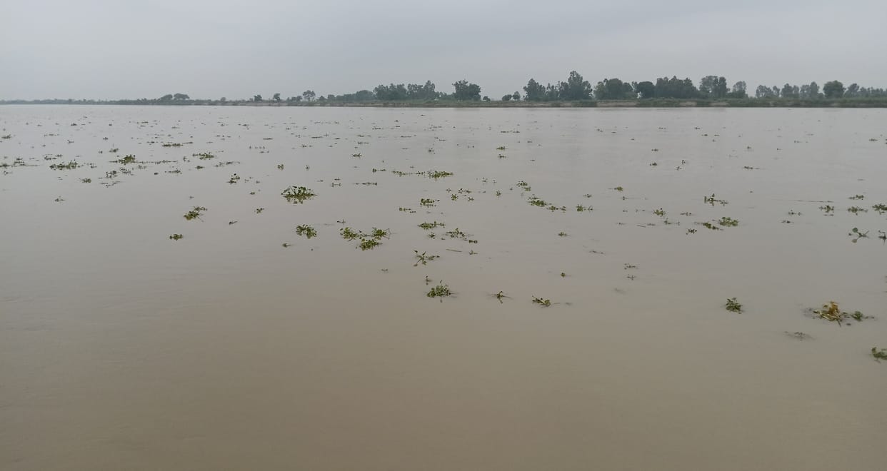 Panic in riverside villages due to rising water levels of the Ganga and Pandu rivers.