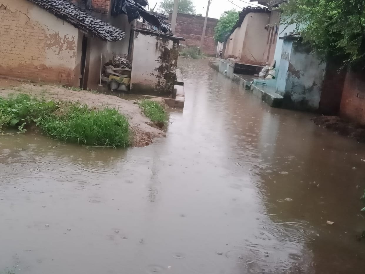 Waterlogging in Shanti Nagar due to blockage of drainage